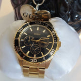 Guess BFF Multifunction Black Dial Gold Steel Strap Watch for Women - W0231L3 Authentic Buy Shop Now