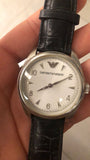 Emporio Armani Analog White Dial Black Leather Strap Watch For Women - AR6026 Authentic Buy Shop Now