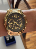 Michael Kors Bradshaw Brown Dial Gold Steel Strap Watch for Women - MK5502 Authentic Buy Shop Now