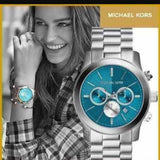Michael Kors Runway Quartz Blue Dial Silver Steel Strap Watch For Women - MK5953 Authentic Buy Shop Now