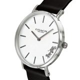 Coach Perry White Dial Black Leather Strap Watch for Women - 14503115 Authentic Buy Shop Now