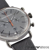 Emporio Armani Aviator Grey Dial Grey Leather Strap Watch For Men - AR11168 Authentic Buy Shop Now