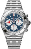 Breitling Chronomat B01 42 Six Nations France Blue Dial Silver Steel Strap Watch for Men - AB0134A81C1A1 Authentic Buy Shop Now