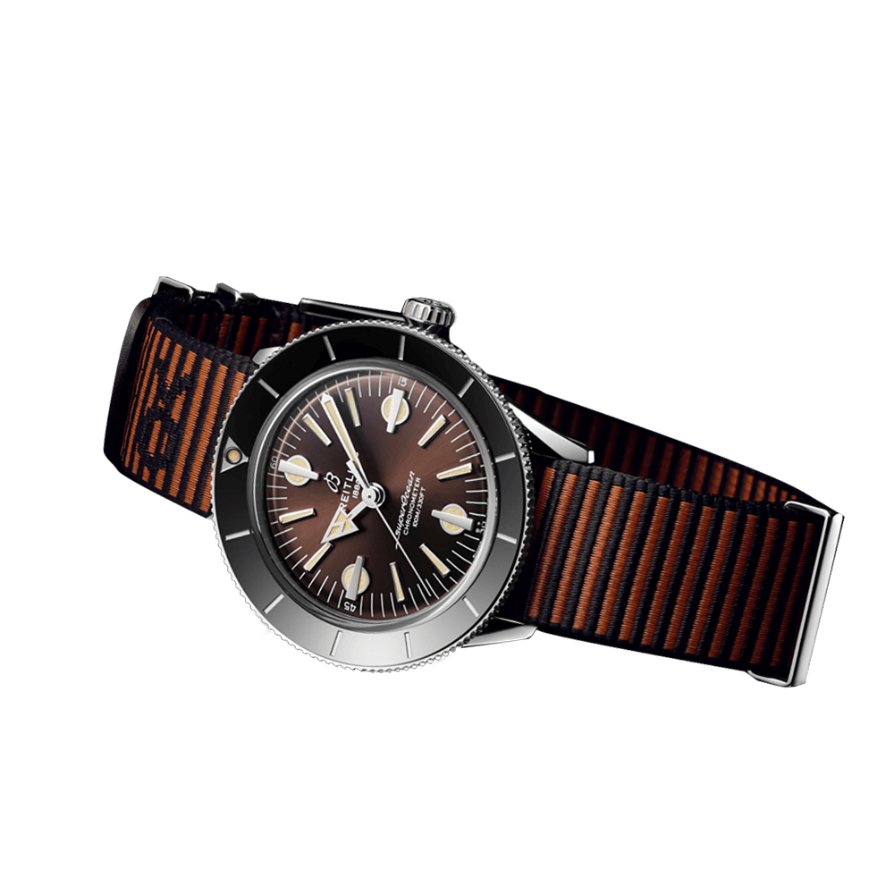 Breitling Superocean Heritage '57 Outerknown Brown Dial Brown NATO Strap Watch for Men - A103703A1Q1W1 Authentic Buy Shop Now