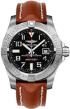Breitling Avenger II Seawolf Stainless Steel 45mm Volcano Black Leather Strap Mens Watch - A1733110/BC31/434X Authentic Buy Shop Now