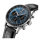 Breitling Navitimer B01 Chronograph 41 Blue Dial Black Leather Strap Watch for Men - AB0139241C1P1 Authentic Buy Shop Now