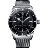 Breitling Superocean Heritage B20 Automatic 46 Black Dial Silver Mesh Bracelet Watch for Men - AB2020121B1A1 Authentic Buy Shop Now