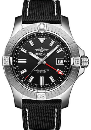 Breitling Avenger Automatic GMT 43 Black Dial Black Nylon Strap Watch for Men - A32397101B1X1 Authentic Buy Shop Now