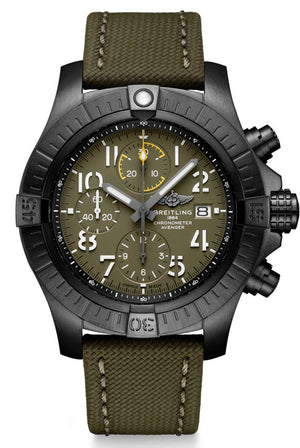 Breitling Avenger Chronograph 45mm Green Dial Green Nylon Strap Watch for Men - V13317101L1X1 Authentic Buy Shop Now