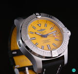 Breitling Avenger Automatic 45mm Seawolf Yellow Dial Black Nylon Strap Watch for Men - A17319101/1X2 Authentic Buy Shop Now