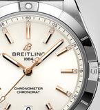 Breitling Chronomat Automatic 36 White Dial Silver Steel Strap Watch for Women - A10380101A2A1 Authentic Buy Shop Now