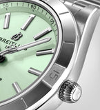 Breitling Chronomat Automatic 36 Green Dial Silver Steel Strap Watch for Women - A10380101L1A1 Authentic Buy Shop Now