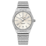 Breitling Chronomat Automatic 36 Diamonds White Dial Silver Steel Strap Watch for Women - A10380591A1A1 Authentic Buy Shop Now