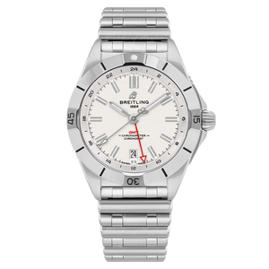 Breitling Chronomat GMT 40 White Dial Silver Steel Strap Watch for Men - A32398101A1A1 Authentic Buy Shop Now