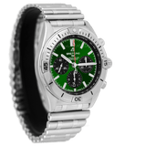 Breitling Chronomat B01 42mm Green Dial Silver Steel Strap Watch for Men - AB01343A1L1A1 Authentic Buy Shop Now