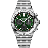 Breitling Chronomat B01 42 Green Dial Silver Steel Strap Watch for Men - AB0134101L1A1 Authentic Buy Shop Now