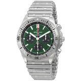 Breitling Chronomat B01 42 Green Dial Silver Steel Strap Watch for Men - AB0134101L1A1 Authentic Buy Shop Now