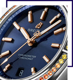 Breitling Chronomat Automatic 36 South Sea Blue Dial Blue Leather Strap Watch for Women - A10380611C1P1 Authentic Buy Shop Now