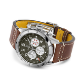 Breitling Super Avi B04 Chronograph GMT 46 Curtiss Warhawk Green Dial Brown Leather Strap Watch for Men - AB04452A1L1X1 Authentic Buy Shop Now