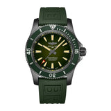 Breitling Superocean Automatic 46 Green Dial Green Rubber Strap Watch for Men - M173681A1L1S1 Authentic Buy Shop Now