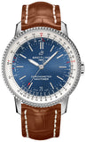 Breitling Navitimer Automatic 38mm Blue Dial Brown Leather Strap Mens Watch - A17325211C1P2 Authentic Buy Shop Now