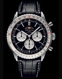 Breitling Navitimer B01 Chronograph 46 Black Dial Black Leather Strap Watch for Men - AB0137211B1P1 Authentic Buy Shop Now