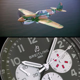 Breitling Super Avi B04 Chronograph GMT 46 Curtiss Warhawk Green Dial Brown Leather Strap Watch for Men - AB04452A1L1X1 Authentic Buy Shop Now