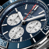 Breitling Super Chronomat B01 44 Blue Dial Blue Rubber Strap Watch for Men - AB0136161C1S1 Authentic Buy Shop Now