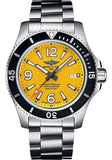 Breitling Superocean II Automatic 44mm Yellow Dial Silver Steel Strap Watch for Men - A17367021I1A1 Authentic Buy Shop Now