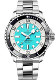 Breitling Superocean Automatic 44mm Turquoise Dial Silver Steel Strap Watch for Men - A17376211L2A1 Authentic Buy Shop Now