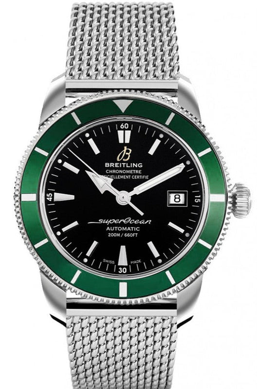 Breitling Superocean Heritage 42mm Chronograph Green Bezel Mens Watch - A1732136 Authentic Buy Shop Now