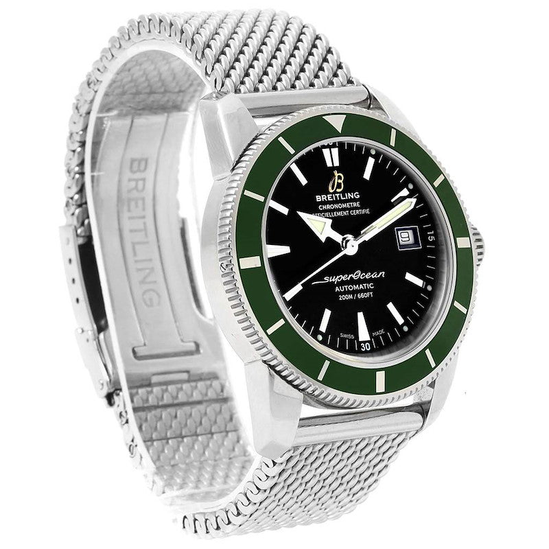 Breitling Superocean Heritage 42mm Chronograph Green Bezel Mens Watch - A1732136 Authentic Buy Shop Now
