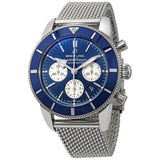 Breitling Superocean Heritage B01 Chronograph 44 Blue Dial Silver Mesh Bracelet Watch for Men - AB0162161C1A1 Authentic Buy Shop Now