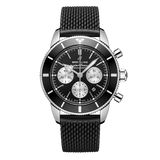 Breitling Superocean Heritage B01 Chronograph 44 Black Dial Black Mesh Bracelet Watch for Men - AB0162121B1S1 Authentic Buy Shop Now