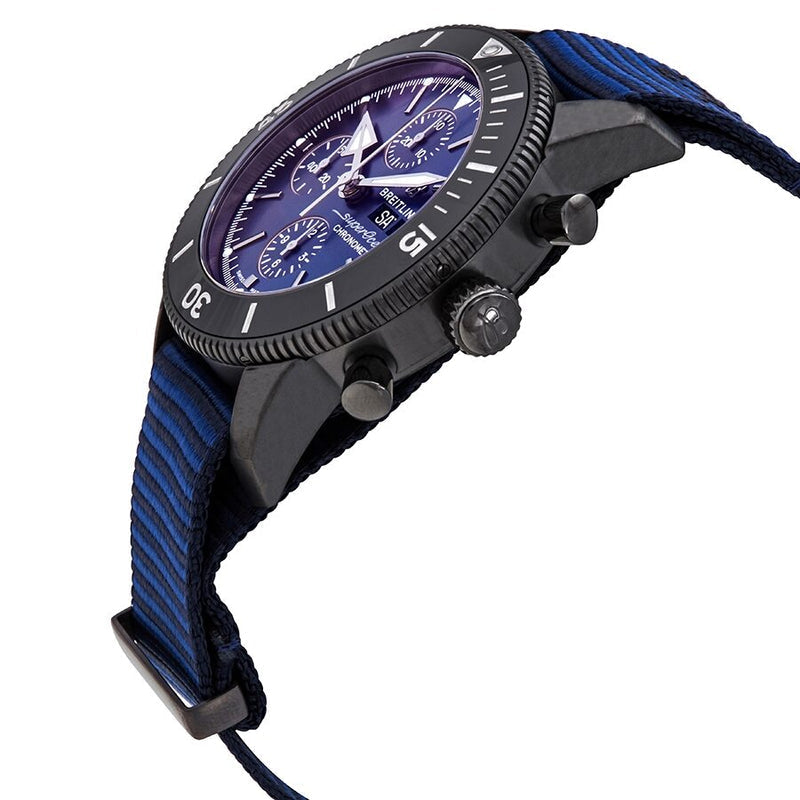 Breitling Superocean Heritage Chronograph 44 Outerknown Blue Dial Blue NATO Strap Watch for Men - M133132A1C1W1 Authentic Buy Shop Now