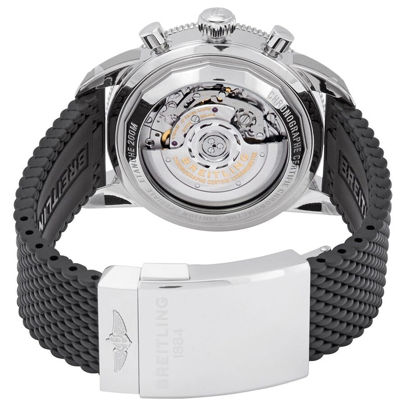Breitling Superocean Heritage B01 Chronograph 44 Silver Dial Black Mesh Bracelet Watch for Men - AB0162121G1S1 Authentic Buy Shop Now