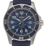 Breitling Superocean II 44mm Blue Dial Blue Rubber Strap Watch for Men - A17392D8/C910/158S/A20SS.1 Authentic Buy Shop Now