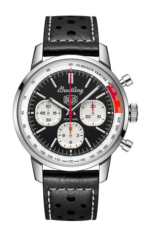 Breitling Top Time B01 Deus Black Dial Black Leather Strap Watch for Men - AB01765A1B1X1 Authentic Buy Shop Now
