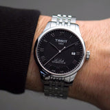 Tissot Le Locle Powermatic 80 Black Dial Silver Steel Strap Watch For Men - T006.407.11.053.00 Authentic Buy Shop Now