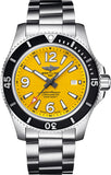 Breitling Superocean Automatic 44mm Yellow Dial Silver Steel Strap Watch for Men - A17375211/1A1 Authentic Buy Shop Now