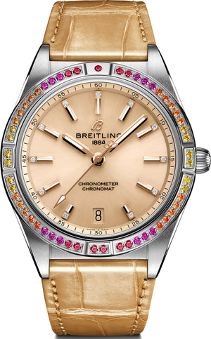 Breitling Chronomat Automatic 36 South Sea Brown Dial Brown Leather Strap Watch for Women - A10380611A1P1 Authentic Buy Shop Now