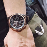 Citizen Eco Drive Calendrier Black Dial Brown Leather StrapWatch For Men - BU2023-12E Authentic Buy Shop Now