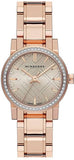 Burberry The City Diamonds Rose Dial Rose Gold Steel Strap Watch for Women - BU9225 Authentic Buy Shop Now