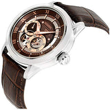 Bulova Classic Skeleton Automatic Brown Dial Brown Leather Strap Watch for Men - 96A120 Authentic Buy Shop Now
