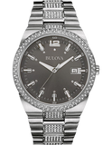 Bulova Crystal Collection Brown Dial Silver Steel Strap Watch for Men - 96B221 Authentic Buy Shop Now