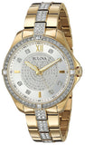 Bulova Crystal Collection Silver Crystal Dial Gold Steel Strap Watch for Women - 98L228 Authentic Buy Shop Now