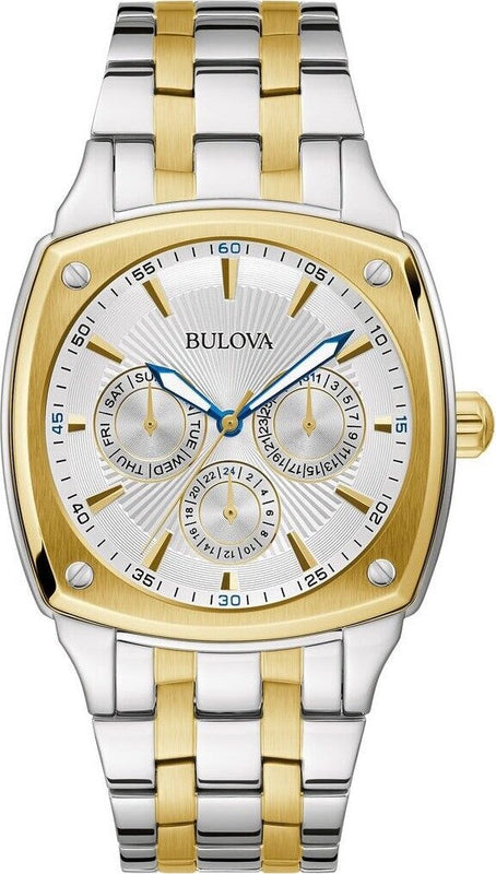 Bulova Classic Multi Function Silver Dial Two Tone Steel Strap Watch for Men - 98C142 Authentic Buy Shop Now