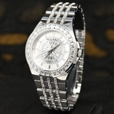 Bulova Phantom Crystal Silver Dial Silver Steel Strap Watch for Men - 96A236 Authentic Buy Shop Now