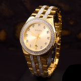 Bulova Crystal Collection Champagne Dial Two Tone Steel Strap Watch for Women - 98B174 Authentic Buy Shop Now