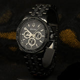 Bulova Octova Chronograph Black Crystal Dial Black Steel Strap Watch for Men - 98C134 Authentic Buy Shop Now